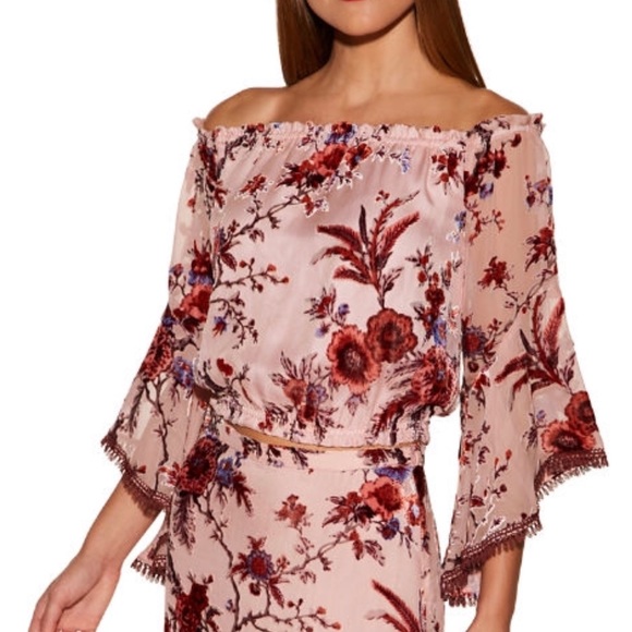BP Floral Burnout Off-The-Shoulder Top - Picture 2 of 4